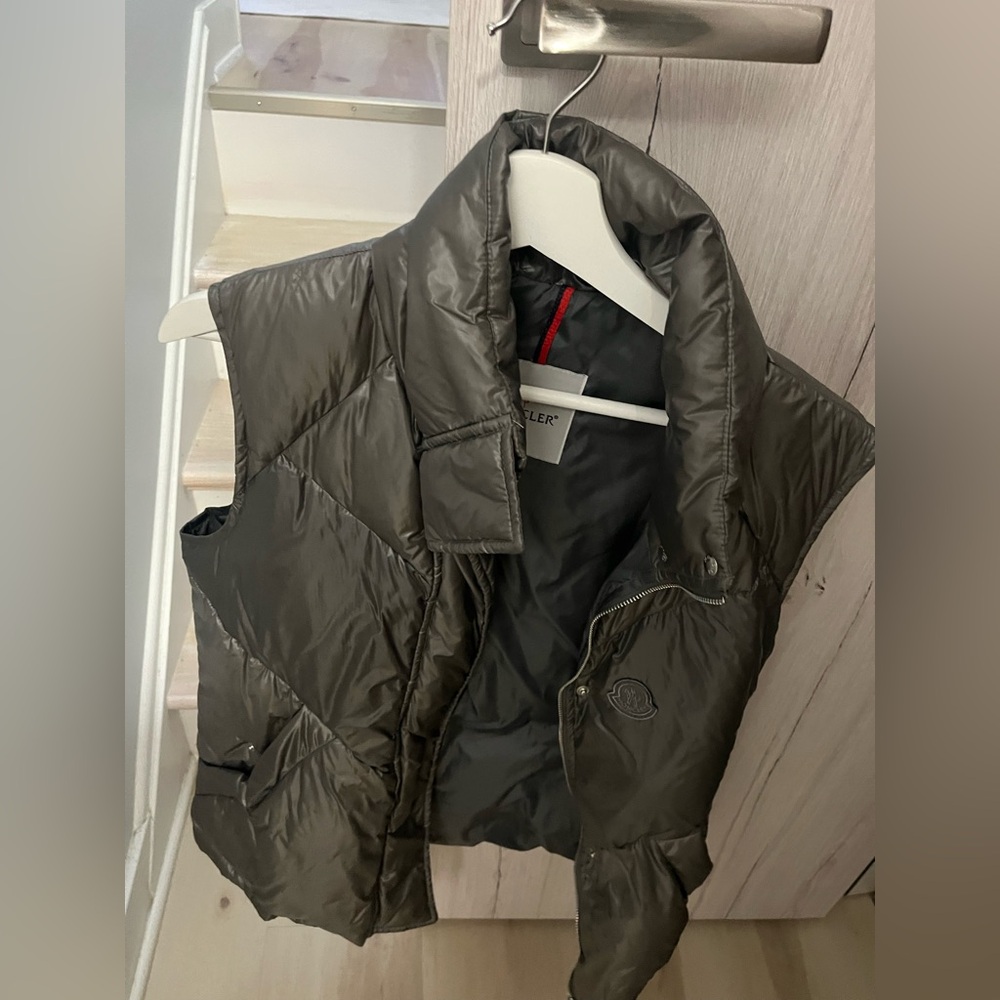 Moncler Metallic Gray Quilted Vest